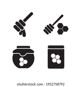 Honey Icon Set Design Vector Template Illustration In Trendy Flat Style