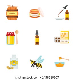 Honey icon set. Flat set of 9 honey vector icons for web design isolated on white background