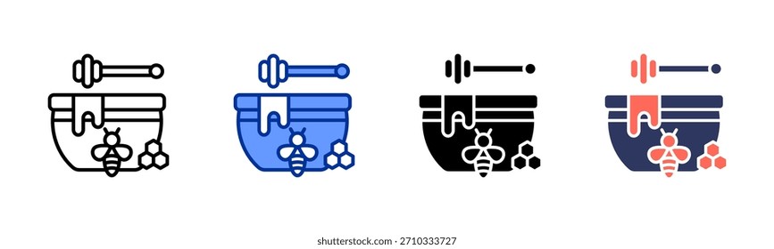 Conjunto de iconos de miel colección de estilo múltiple