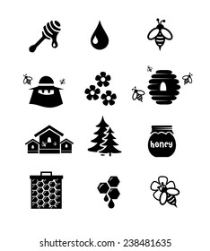 Honey icon set vector