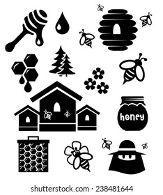 Honey icon set vector