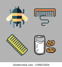 honey icon set. vector set about comb, bee and breakfast icons set.