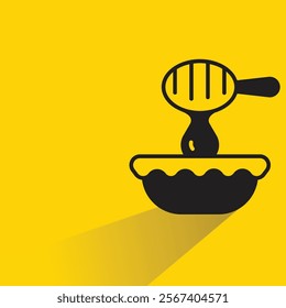 honey icon with shadow on yellow background