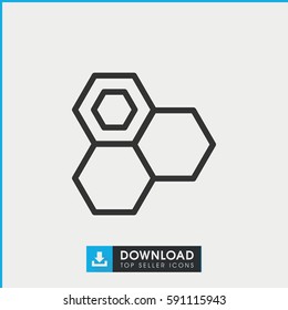 honey icon. Simple outline honey vector icon. On white background.