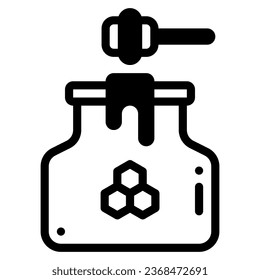 Honey icon in solid line style. Vector illustration, suitable for logo, web, graphic design, illustration, sticker, books, etc