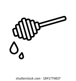 Honey icon. Spoon for honey, Dripping Honey Icon. Vector illustration