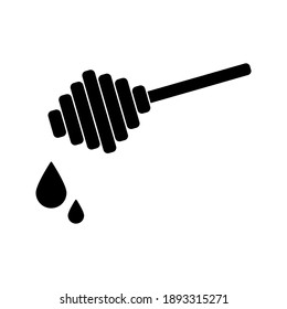 Honey icon. Spoon for honey, Dripping Honey Icon. Vector illustration