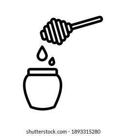 Honey icon. Spoon for honey, Dripping Honey Icon. Vector illustration