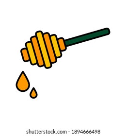 Honey icon. Spoon for honey, Dripping Honey Icon. Vector illustration