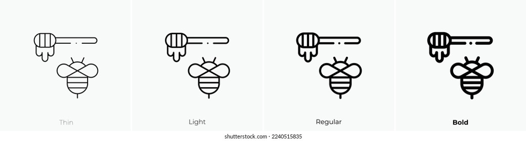 honey icon. Thin, Light Regular And Bold style design isolated on white background