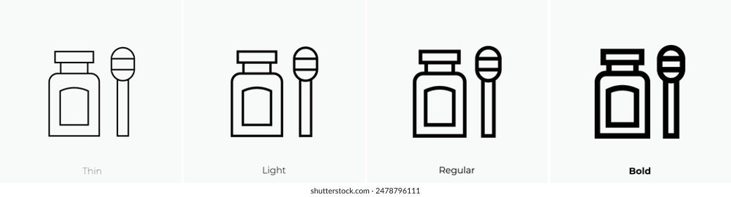 honey icon. Thin, Light Regular And Bold style design isolated on white background
