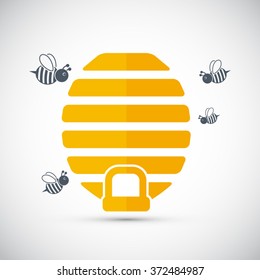 Honey Icon Vector - Beehive Icon