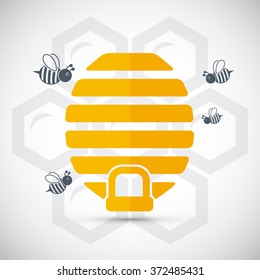 Honey icon vector - Beehive icon
