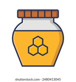 Plantilla de diseño de Vector de ícono de miel, Vector de ícono de tarro de miel.