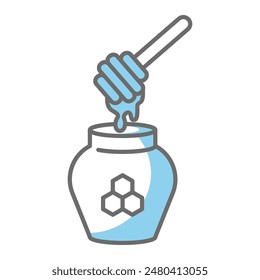 Plantilla de diseño de Vector de ícono de miel, Vector de ícono de tarro de miel.