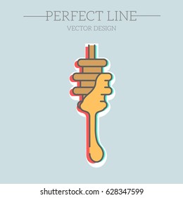 Honey icon vector. dipper