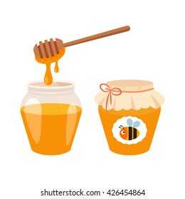  honey icon. Vector illustration isolated on white background
