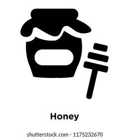 Honey icon vector isolated on white background, logo concept of Honey sign on transparent background, filled black symbol