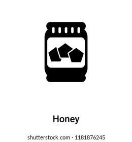 Honey icon vector isolated on white background, logo concept of Honey sign on transparent background, filled black symbol