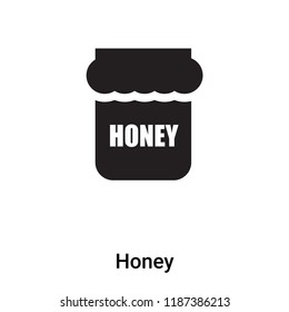 Honey icon vector isolated on white background, logo concept of Honey sign on transparent background, filled black symbol