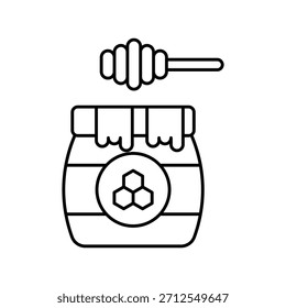 Honig-Symbol mit weißem Hintergrund, Vektorgrafik