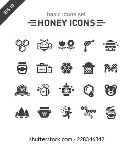Honey icons set.