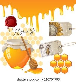 Honey icons set EPS 10