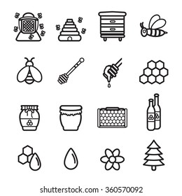Honey icons set. Vector eps 10.