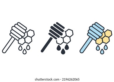 Honey icons  symbol vector elements for infographic web
