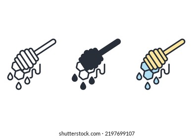 honey icons  symbol vector elements for infographic web