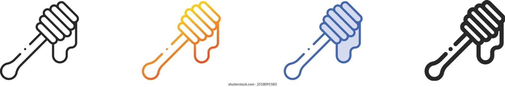 honey icon.Thin Linear, Gradient, Blue Stroke and bold Style Design Isolated On White Background