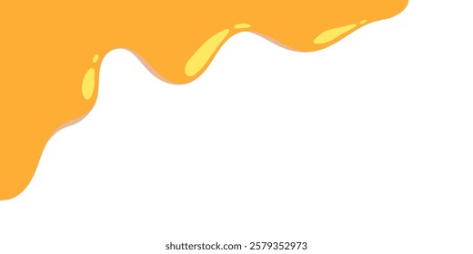 Honey Illustration. Abstract Honey Dripping Pattern. Flowing Melted Caramel. Melting Mustard Illustration. Dripping Yellow Paint. Colorful Wavy Liquid Background. Melting Slime Design Element.