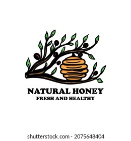 honey illustration design logo vector