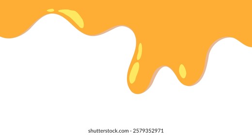 Honey Illustration. Melting Mustard Illustration. Melting Slime Design Element. Dripping Yellow Paint. Colorful Wavy Liquid Background. Abstract Honey Dripping Pattern. Flowing Melted Caramel.