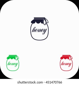 Honey Illustration set. Blue, green, red icon.