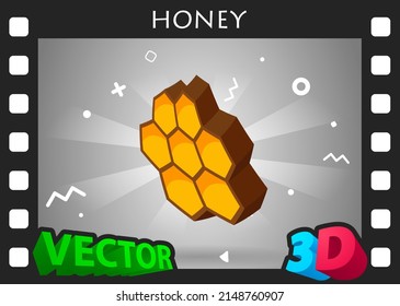 Honey isometric design icon. Vector web illustration. 3d colorful concept