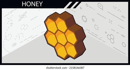 Honey isometric design icon. Vector web illustration. 3d colorful concept