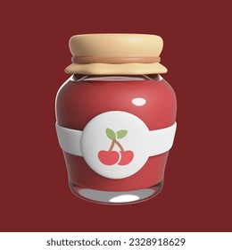 honey jam container 3d illustration 3d rendering 3d icon isolated