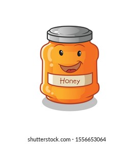 honey jam cute chibi cartoon mascot vector art illustration