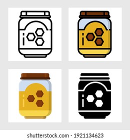 honey jam icon vector design in filled, thin line, outline and flat style.