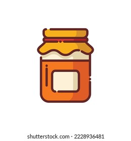 Honey Jam Lineal Icon - Autumn Season Icon Vector Illustration Design