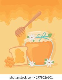 honey jar bread and spoon