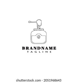 honey jar cartoon design logo template icon black modern isolated vector
