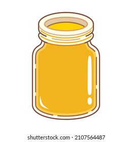 Honey in the jar. Cartoon style. Vector illustration.