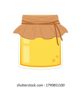 Honey jar cartoon vector. free space for text. wallpaper.