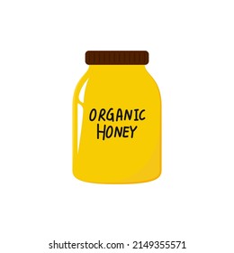 Honey jar cartoon vector. free space for text. wallpaper.
