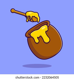 Honey Jar Cartoon Vector Icons Illustration. Flat Cartoon Concept. Suitable for any creative project.