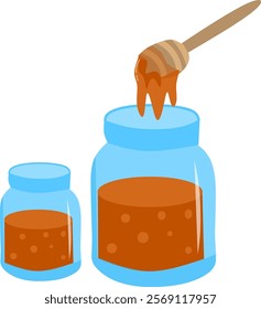 Honey in a jar clipart drawing 