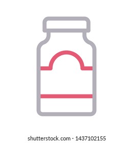 honey jar color line vector icon