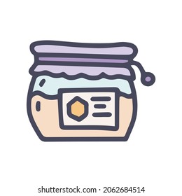 honey jar color vector doodle simple icon